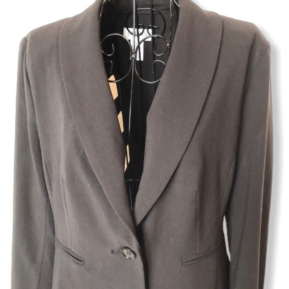 Carmen Marc Valvo Rayon Blend Cutout Blazer Black Size 6